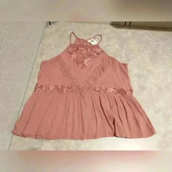 Self Esteem Size Large Boho babydoll high neck peekaboo lace button closure - Picture 1 of 9